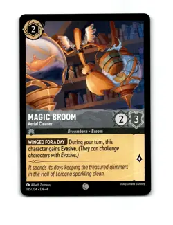 Disney Lorcana Magic Broom Trading Card 185/204 - Image 1