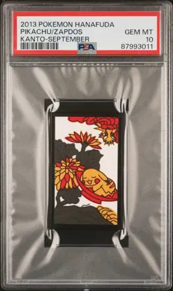2013 POKEMON HANAFUDA KANTO SEPTEMBER PIKACHU/ZAPDOS PSA 10 - Image 3