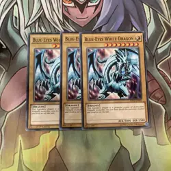 LDK2-ENK01 x3 Blue-Eyes White Dragon Common Excellent Condition Yugioh - Image 1