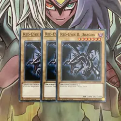 LEDU-EN000 x3 Red-Eyes B. Dragon Common Excellent Condition Yugioh - Image 3