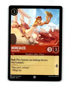 Disney Lorcana Hercules Trading Card 108/204 - Image 1