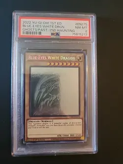 2022 YU-GI-OH! 1ST EDITION #EN175 BLUE-EYES WHITE DRAGON - Ghost Rare - PSA 8 - Image 5
