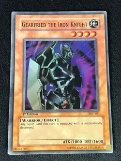 YUGIOH GEARFRIED THE IRON KNIGHT PSV-101 1ST SUPER (LP) NA PRINT - Image 2