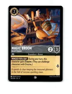 Disney Lorcana Magic Broom Aerial Cleaner Trading Card 185/204 - Image 1
