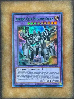 Yugioh Ancient Gear Megaton Golem LDS1-EN088 Ultra Rare 1st Ed GREEN NM - Image 1