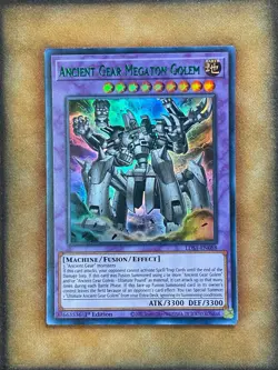Yugioh Ancient Gear Megaton Golem LDS1-EN088 Ultra Rare 1st Ed GREEN NM - Image 2