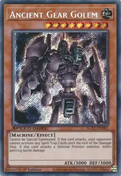 Yugioh! LP Ancient Gear Golem - SGX1-END01 - Secret Rare - 1st Edition Lightly P - Image 1