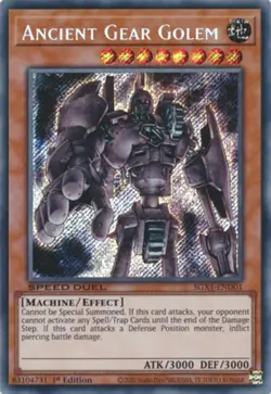 Yugioh! LP Ancient Gear Golem - SGX1-END01 - Secret Rare - 1st Edition Lightly P - Image 2