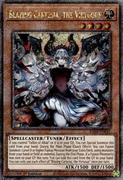 Blazing Cartesia, the Virtuous (New Art) (Quarter Century Secret Rare) RA04-EN041 Quarter Century Stampede 1st Edition - Image 1
