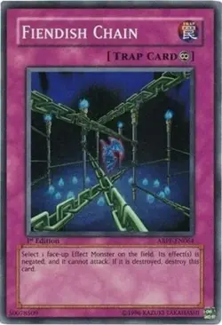 *** FIENDISH CHAIN *** ORIGINAL 1ST EDITION SUPER RARE (LP) ABPF-EN064 YUGIOH - Image 2