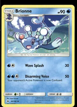 Pokemon Brionne 40/149 Sun Moon Base Set Non Holo Uncommon 5 Card Lot - Image 1