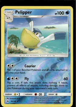 Pokemon Pelipper 38/149 Sun Moon Base Set Reverse Holo Uncommon 2 Card Lot - Image 1