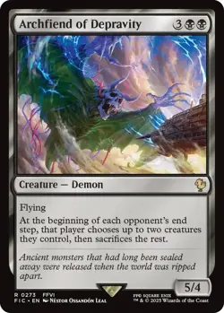 MTG Magic 1x Archfiend of Depravity SURGE FOIL (M/NM) Commander Final Fantasy - Image 1