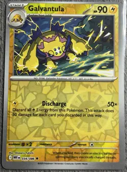 Pokemon Card - Error Miscut OC Black Bolt White Flare Garvantula Reverse Holo - Image 1