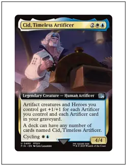1x Cid, Timeless Artificer, Extended Art, Final Fantasy, Magic MTG NM - Image 1