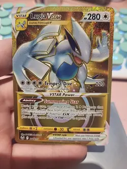 Pokemon Silver Tempest Lugia VSTAR Gold Secret Rare Card 211/195 NM - Image 1