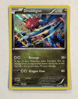 PokÃ©mon DRUDDIGON Card 70/106 Holo Rare LP XY Flashfire Light Play English TCG - Image 1
