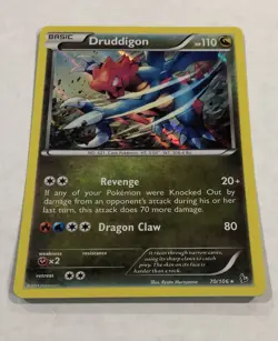 PokÃ©mon DRUDDIGON Card 70/106 Holo Rare LP XY Flashfire Light Play English TCG - Image 2