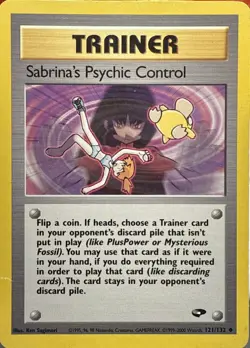Sabrina's Psychic Control 121/132 Unlimited Gym Challenge Pokemon MP Uncommon - Image 1