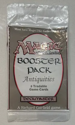 Magic The Gathering MTG EMPTY ANTIQUITIES BOOSTER PACK WRAPPER No Cards - Image 1