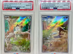 PSA 10 Meowth 192/SV-P Paldean Wooper 193/SV-P AR SEQ Set Deck Pokemon Card JPN - Image 1