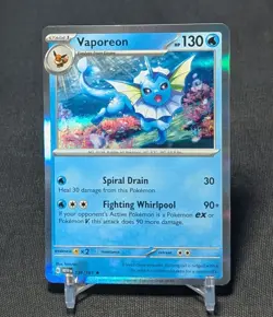 Vaporeon Holo Rare Water Type Scarlet & Violet: 151 Pokemon TCG Card 134/165 - Image 3