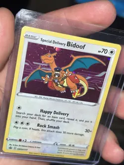 Pokémon TCG Special Delivery Bidoof Sword & Shield SWSH177 Holo Promo Card - Image 1