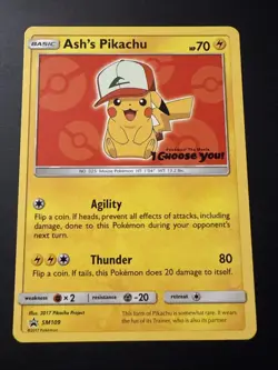 Ash's Pikachu SM109 - Sun & Moon Pokemon The Movie Promo Card - (Mint+) - TCG - Image 1