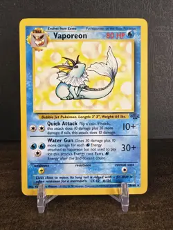 Vaporeon 28/64 Jungle Unlimited *Rare* Pokemon Card TCG Non Holo LP Vintage - Image 3