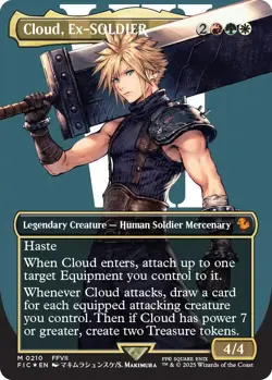 Cloud, Ex-SOLDIER (Borderless) (Surge Foil) Commander: Final Fantasy Foil - Image 1
