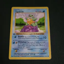 DMG POKEMON shadowless 63/102  SQUIRTLE 1ST EDITION SHADOWLESS BASE SET 1999  - Image 1