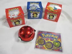 Pokemon Cards 23K Gold Plated 4 Mixed Lot red & blue used + sealed PokÃ©mon Coins - Image 1