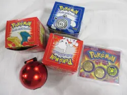 Pokemon Cards 23K Gold Plated 4 Mixed Lot red & blue used + sealed PokÃ©mon Coins - Image 24