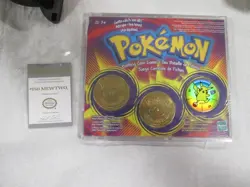 Pokemon Cards 23K Gold Plated 4 Mixed Lot red & blue used + sealed PokÃ©mon Coins - Image 5