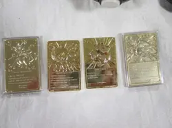Pokemon Cards 23K Gold Plated 4 Mixed Lot red & blue used + sealed PokÃ©mon Coins - Image 9