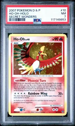 PSA 7 Ho-Oh 10/132 Holo 2007 Secret Wonders Diamond & Pearl Pokemon TCG - Image 1