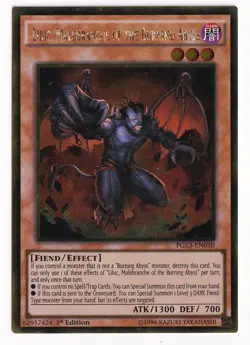 Yugioh Libic, Malebranche Of The Burning Abyss PGL3-EN050 Gold Rare 1st Ed LP - Image 1
