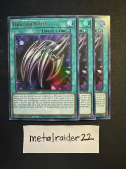 Yugioh 3x Dragon Nails BLCR-EN003 Ultra Rare Near Mint 1st Edition - Image 1