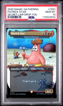 2025 MAGIC: THE GATHERING SECRET LAIR DROP FOIL #1931 PATRICK STAR PSA 10 - Image 3