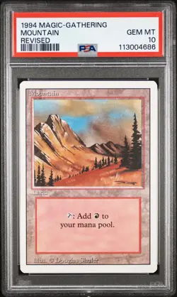 1994 MAGIC: THE GATHERING REVISED MOUNTAIN PSA 10 - Image 1