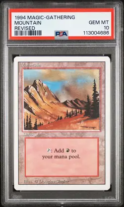 1994 MAGIC: THE GATHERING REVISED MOUNTAIN PSA 10 - Image 3