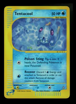 Tentacool 113/147 Aquapolis 2002 Reverse Holo Pokemon Card TCG - Image 1