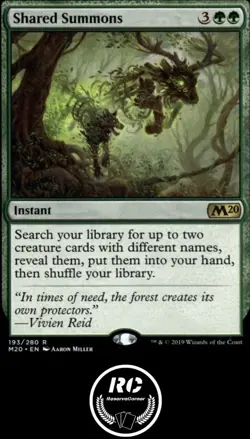 Shared Summons MTG NM M20 Rare Instant Green Fast Tracked Shipping - Image 1