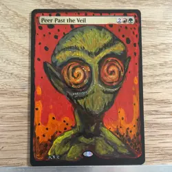 Peer Past the Veil, ALTERED, Hand-Painted MTG Card. Commander 1 of 1 - Image 1