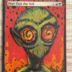 Peer Past the Veil, ALTERED, Hand-Painted MTG Card. Commander 1 of 1 - Image 2