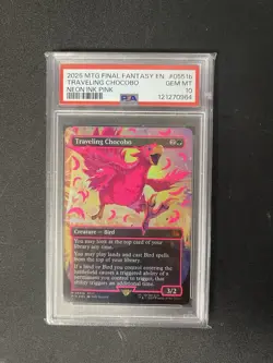 Traveling Chocobo (Borderless) (Neon Ink Pink) Final Fantasy Foil PSA 10 - Image 3