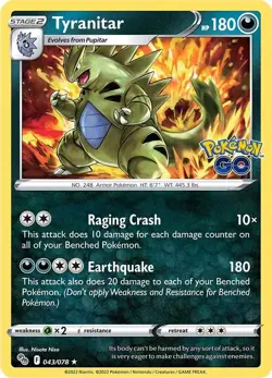Tyranitar 043/078 Pokémon GO Holo - Image 1