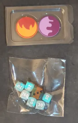Pokemon TCG Paldea Evolved Dice, Poison and Burn Marker Coins - Image 1