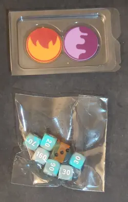 Pokemon TCG Paldea Evolved Dice, Poison and Burn Marker Coins - Image 2