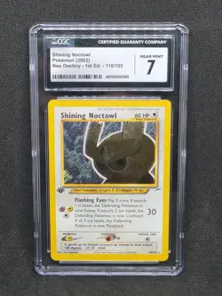 2002 POKEMON NEO DESTINY 1ST EDITION #110 SHINING NOCTOWL CGC 7 - Image 1